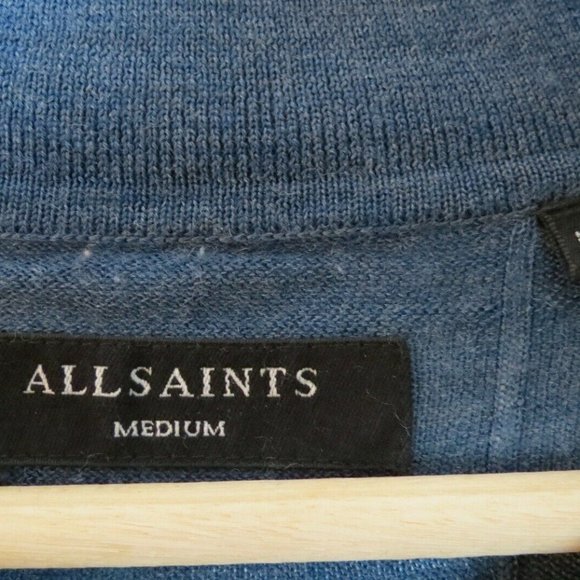 All Saints LS Merino Polo Sweater M - Picture 4 of 5